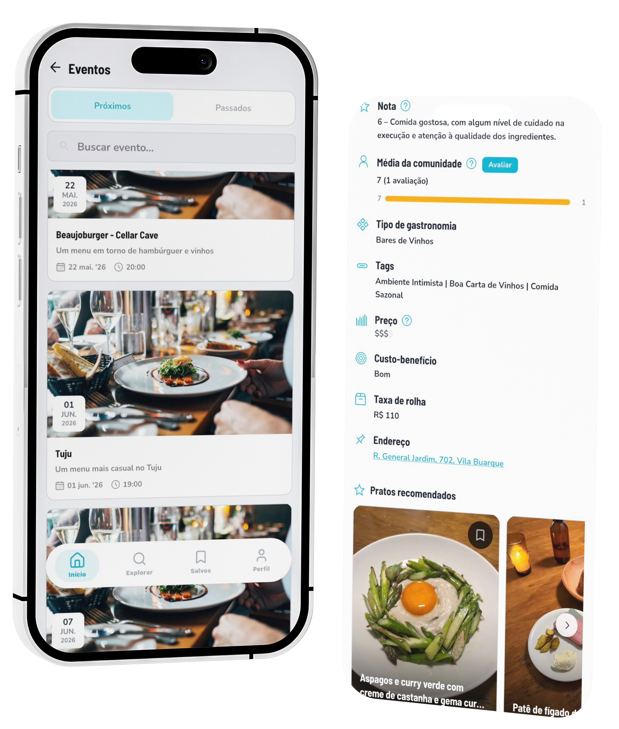 Tela de avaliação do app Gastronomium